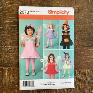 Simplicity Sewing Pattern 2073 Toddler Girl Costume Fairy Witch 6 mo-4T UNCUT